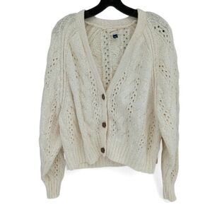 Cream Cable Knit Cardigan Sweater Size XL by Universal Thread